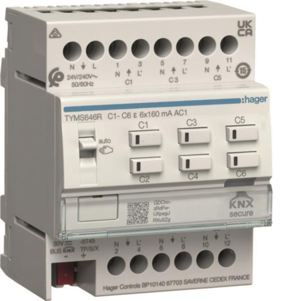 Hager Heiz.-aktor 6f KNX Sec m. TYMS646R Regl.24/230V