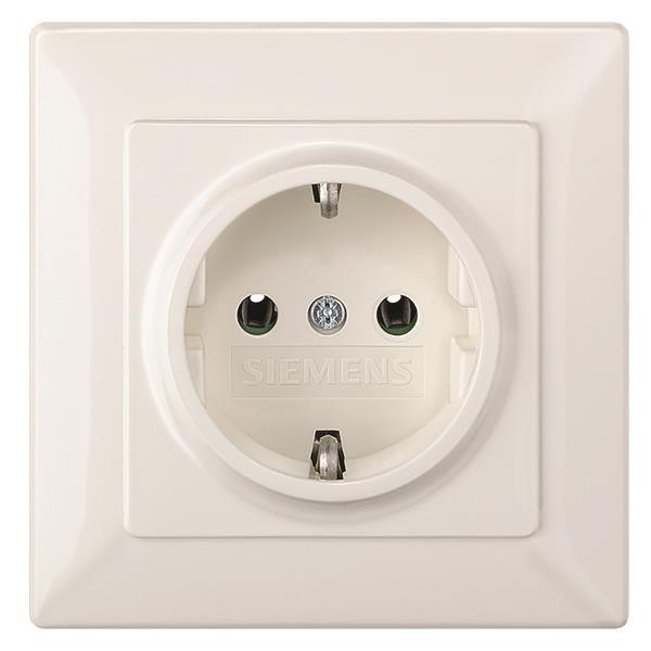 Siemens 5UB1580 DELTA line Schuko- Steckdose 250VAC 16A Vollpl. 80x80mm