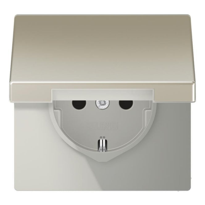 JG SCHUKO Steckdose ES1520KIKL m.Klappd.KI 16A 250V LS Edelstahl