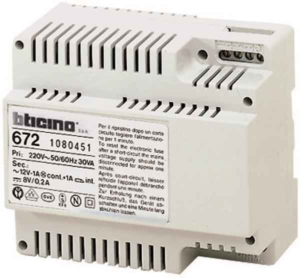 BTicino 672 Netzgerät Mehrdraht f.Altsystem TERRANEO 6TE DIN