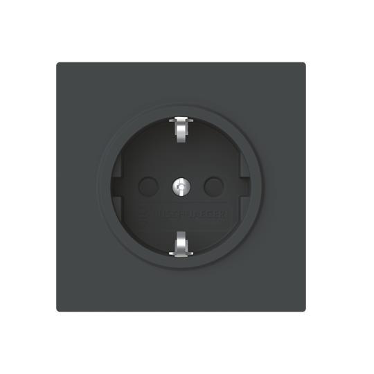 BJ SCHUKO Steckdose Safety+ 20 EUCB-45M schwarz Busch-art linear