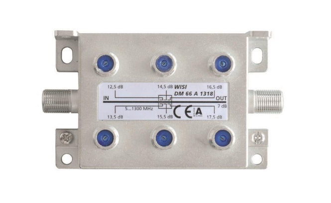 WISI 6-fach Abzweiger DM66A1318 5-1300MHz 12,5-17,5dB Klasse A (+10dB)