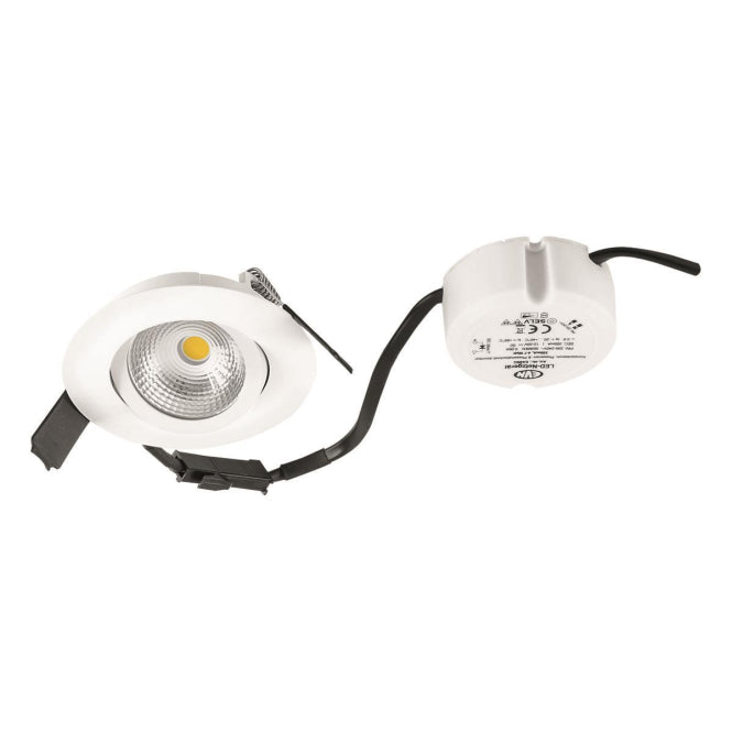 EVN Einbaustrahler Compacto ESW44N60102 6W 683lm 3000K IP44 dim schwenkb DA68 ws