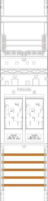 f-tronic Zählerfeld 1-feldrig E16 H=1050mm 2-eHZ 7141009
