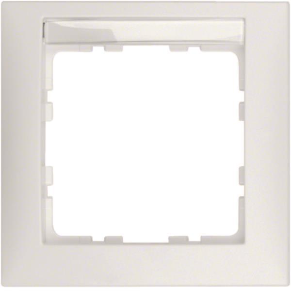 BER S1 Rahmen mit 10119919 Schriftfeld 1fach polarweiss matt