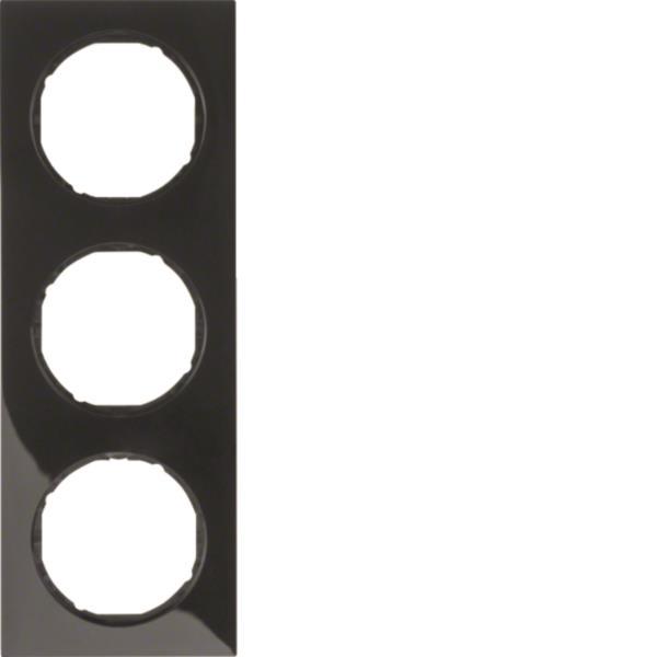 Berker Rahmen R.3 schwarz, 10132245 glänzend 3fach