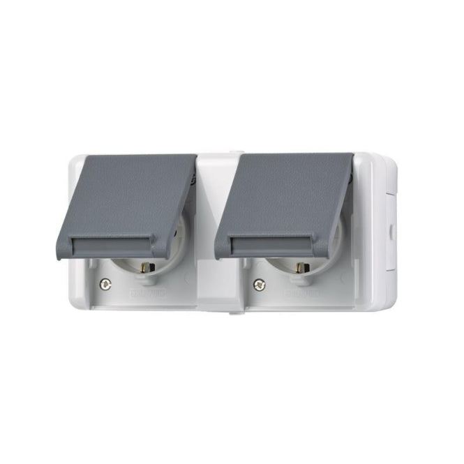 JG APWG WG 800 Schuko-Steckdose 8220-1W 2f. Waager. 1 Abdeck. grau/anthrazit