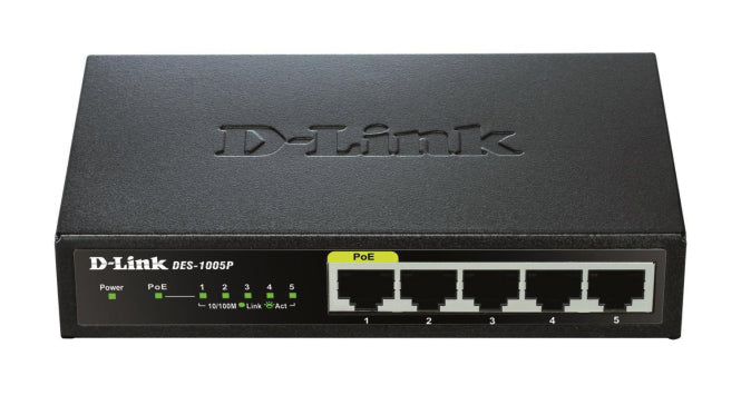 D-Link Switch 10/100 Mbit DES-1005P/E 5-Port 5x10/100Mbit RJ45 davon 4xPoE+