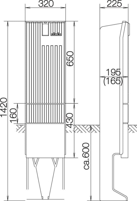 ABN Anschlusssäule SL142P ** m.Montageplatte 1Zylinder eingebaut