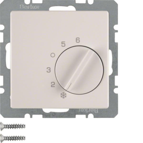 BER Q1 Raumtemperaturregler mit 20266089 Wechsler und Zentralstück polarweiß samt