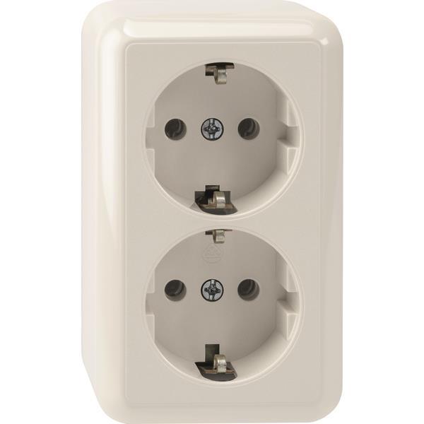 Merten SCHUKO-Doppel- MEG2421-8719 Steckdoserweiß Aufputz