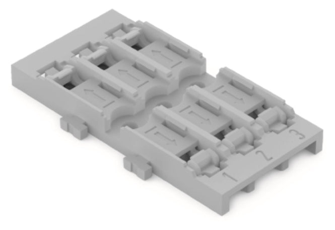 WAGO 221-2523 Befestigungsadapter, 3-fach,für Durchgangsverbinder mit Hebel