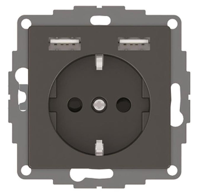 Merten Schuko-Steckdose MEG2366-0414 m.USB Ladegerät anthrazit