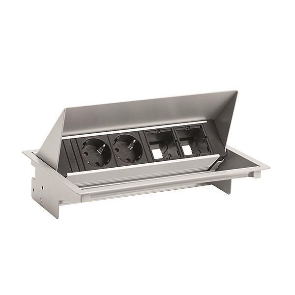 Bachmann CONEO Set Einbaurahmen 900.402 u.4-fach Steckdosenleiste