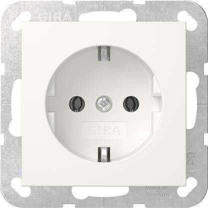 GIRA 446603 SCHUKO-Steckdose o.Krallen System 55 Reinweiß glänzend