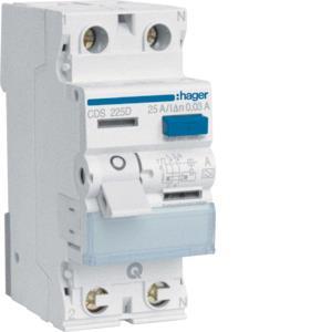 Hager Fi-Schalter 2polig 6kA 25A CDS225D ** 30mA Typ A QuickConnect