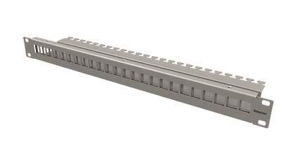 EasyLan fixLink Panel 19" 24 Port leer Tief 155mm RAL 7035 Keystone