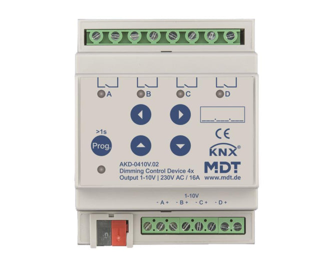 MDT AKD-0410V.02 Dimmaktor 4fach 4TE REG 1-10V m.RGBW