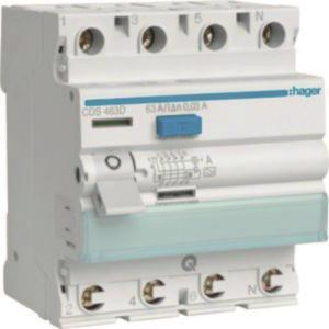Hager Fi-Schalter 4polig 6kA 63A CDS463D ** 30mA Typ A QuickConnect