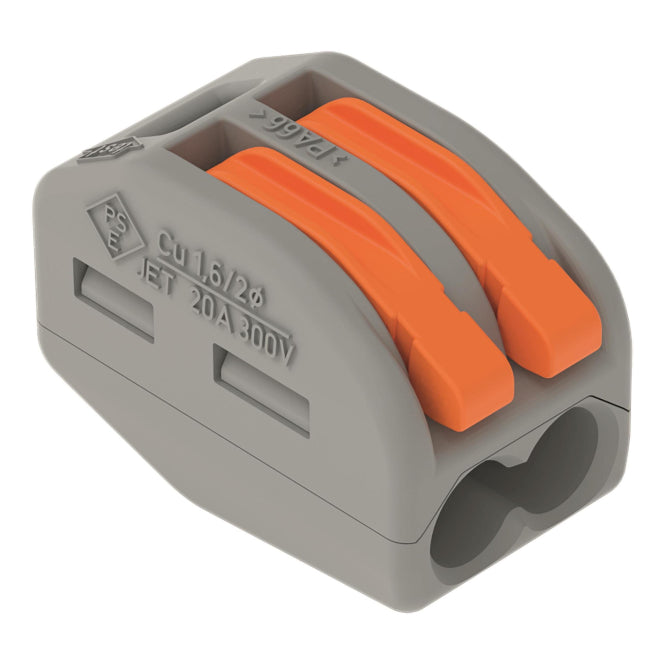 WAGO 222-412 CLASSIC-Verbindungsklemme, für alle Leiterarten,max. 4 mm²,grau