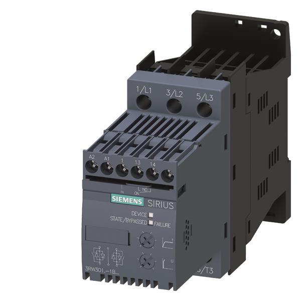Siemens 3RW30181BB04 Sanftstarter S00 17,6A 7,5kW/400V 24VAC/DC Schraub.
