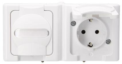 KOPP APWG Blue Electric 1312.0200.3 Schuko 2fach arktis-weiss waagerech