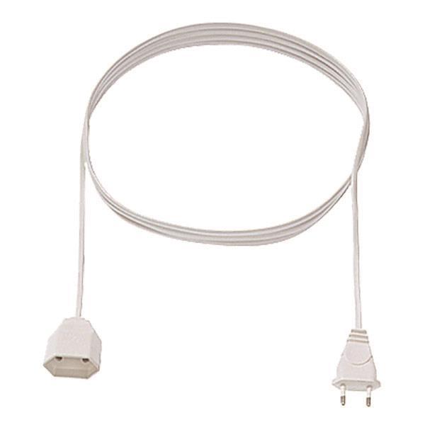 Bachmann Verlängerung 5m weiß 233.286 H03VVH2-F 2x0,75 Eurostecker/Eurokuppl.