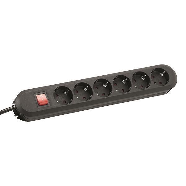 Bachmann Tischsteckdose 381.151K 6xSchuko sw 1xSchalter Strom 3m Schuko