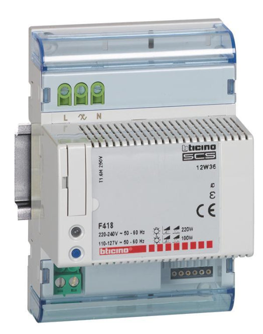 BTicino F418U2 Universal 2-Kanal REG Dimmer 2x300VA Nulldurchgangsschaltung