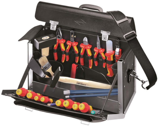 Knipex VDE-Werkzeugtasche Elektro ** Ledertasche 002103LS bestückt