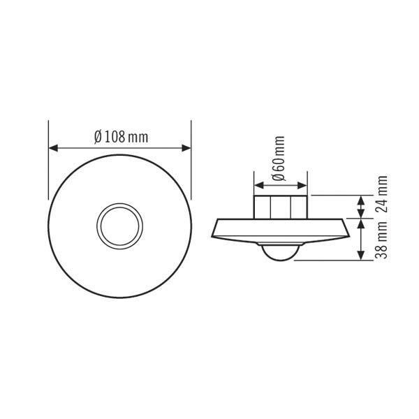 ESYLUX Präsenzmelder PD-C360/8 Slave 360' weiss zur Erweiterung EP10055379