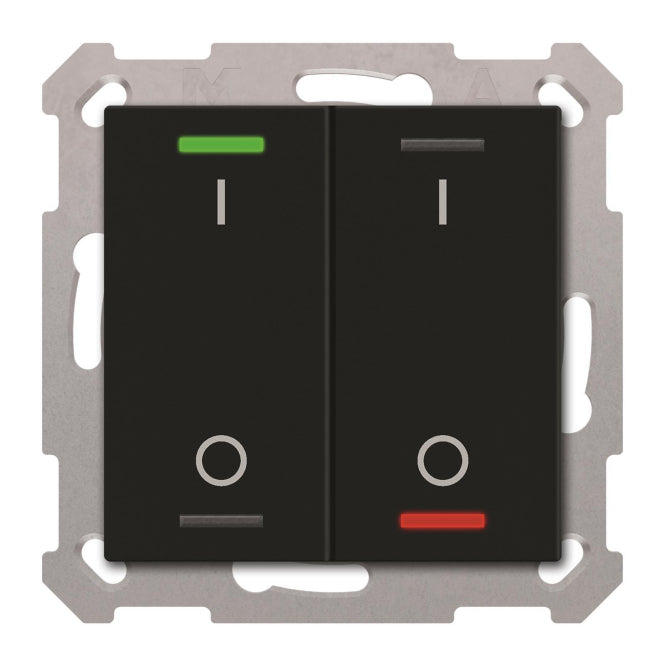 MDT BE-TAL550206.B1 KNX Taster Light 55 2-fach RGBW Schwarz matt Schalten
