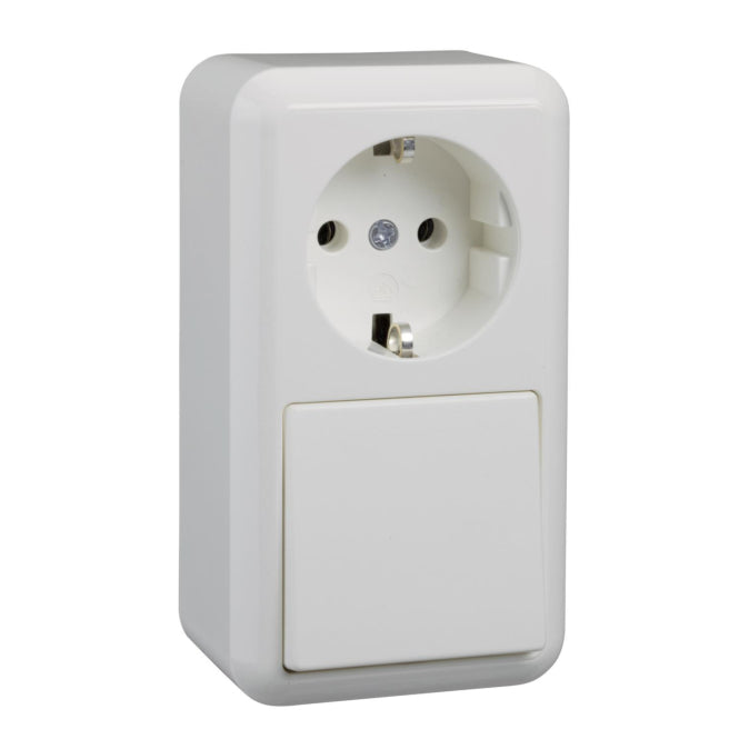 ELSO Contura AP Kombination 388604 Wechsel + Schukosteckdose reinweiss