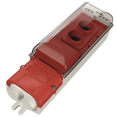 Mennekes Erdkabel-Übergangskasten 10896 ** m. Rauchglasdeckel 2xD01