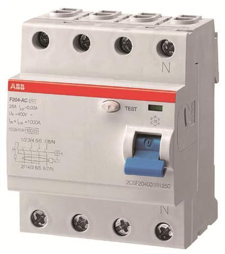 ABB Fi-Schalter N links 4X40A-0,03A F204 A-40/0,03
