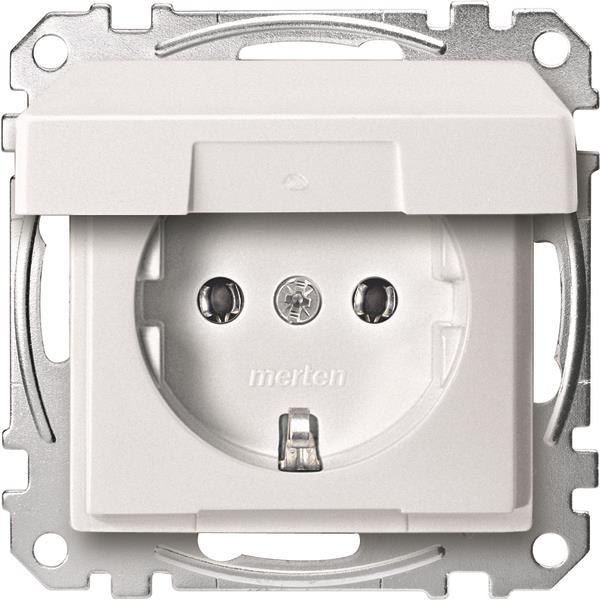 Merten SCHUKO-Steckdose StK MEG2311-0419 m.Klappdeckel polarweiß System M