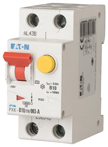 EATON PXK-B10/1N/003-A FI/LS 10A 236946 ** 30mA LS-Kennline-B 1p+N FI-Char:A 236