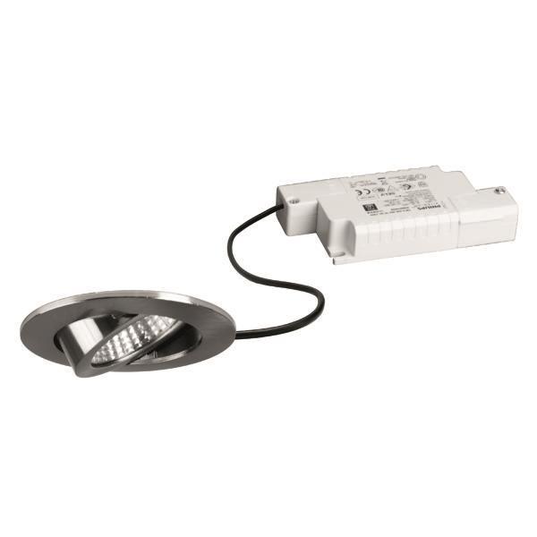BRUM Einbaustrahler rund 6W nickel BB03 650lm 3000K DA68 ET36 inkl dim. Konver.