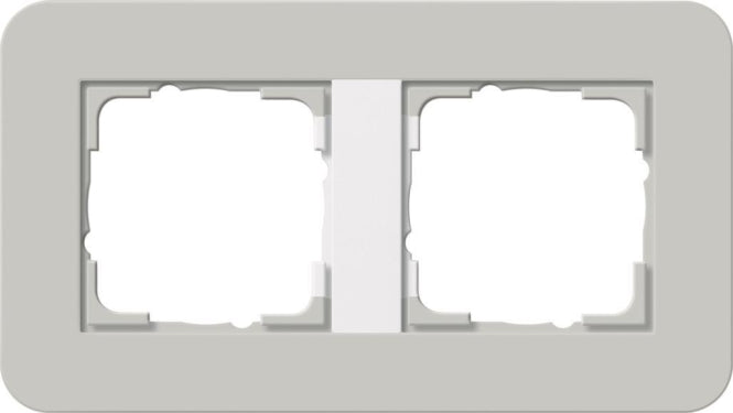 GIRA 0212412 Abdeckrahmen 2fach E3 Grau/Reinweiß glänzend Soft-Touch