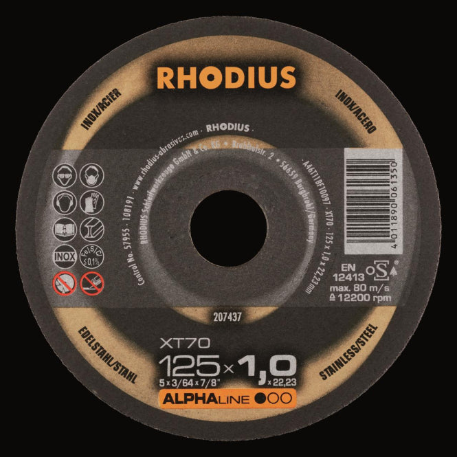 Rhodius Trennscheiben XT 70 207437 125x1,0x22,23 Extradünn Edelstahl/Stahl