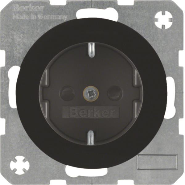 Berker Steckdose SCHUKO R.1/R.3 47232045 schwarz, glänzend