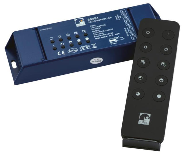 RUTEC LED Controller-SET einfarbig 80494 12V/24V 4x60W/4x120W inkl Fernbedienung