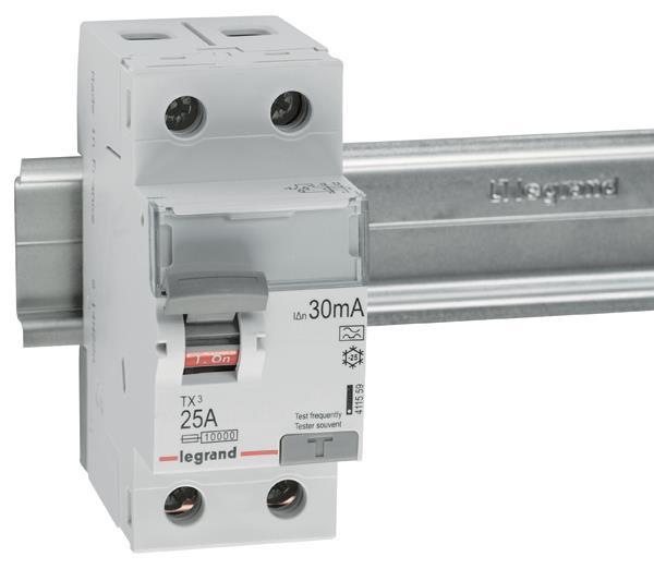 Legrand 411559 TX3 Fi-Schalter 25A 2-polig 30mA Typ A 230VAC 2TE