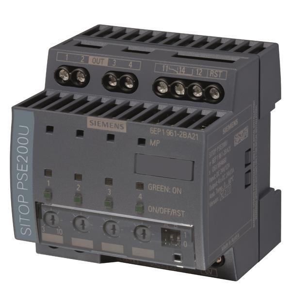 Siemens 6EP19612BA21 SITOP PSE200U 10A Selektivitätsmodul 4-kanalig Eing. 24VDC