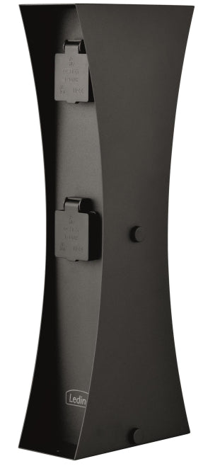 Ledino Steckdosensäule Connect D4A IP44 4xSchuko, H=460mm, Edelstahl schwarz