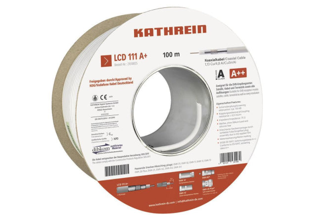 KATH Koaxialkabel 100m LCD 111 A+ Einwegspule, 75Ohm