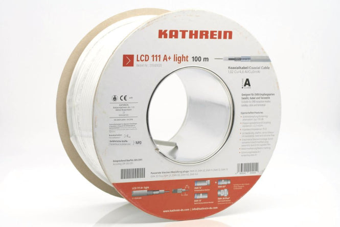 KATH Koaxialkabel 100m LCD 111 A+ light Einwegspule ws Eca