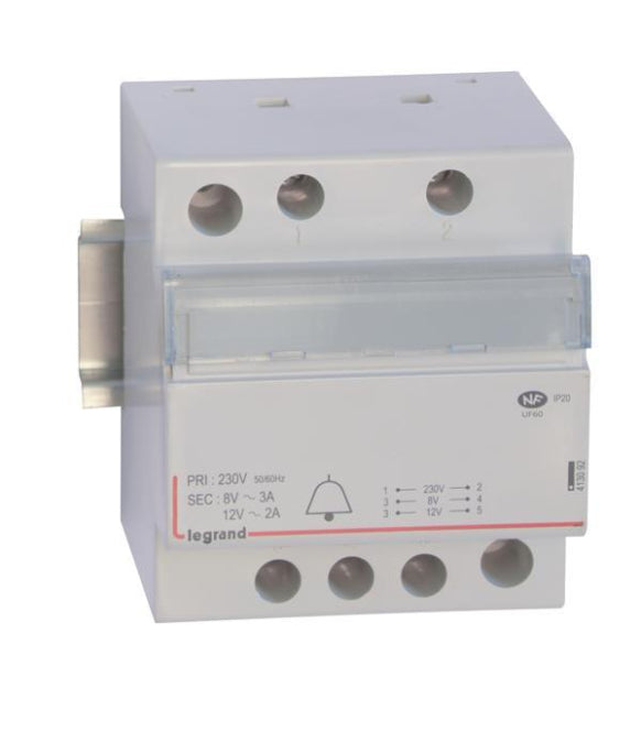Legrand 413092 Klingeltrafo 2/3A 24VA prim.230VAC sek.12/8VAC Strom 4TE