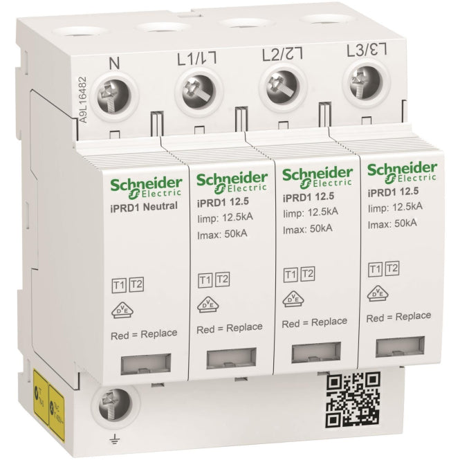 Schneider Kombiableiter Typ A9L16482 1+2, Acti9 iPRD1 12.5r, 3P+N, 400V AC