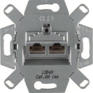 Hager Datendose f.2Cat.6A G3140 Anschlüsse 8/8polig geschirmt